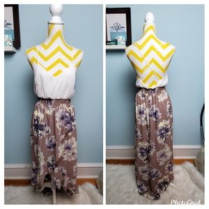 Backless asymmetrical floral dress